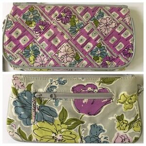 Vera Bradley Watercolor Wristlet Wallet-Floral-Removable Strap-Quilted Cotton